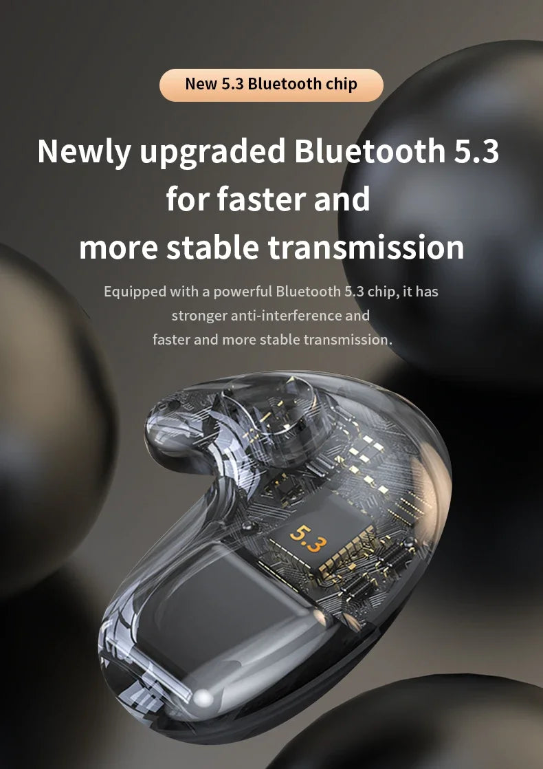 Invisible Sleep Earphones Wireless Bluetooth 5.3 Headphones IPX5 Waterproof Noise Reduction Earbuds Touch Control Headsets