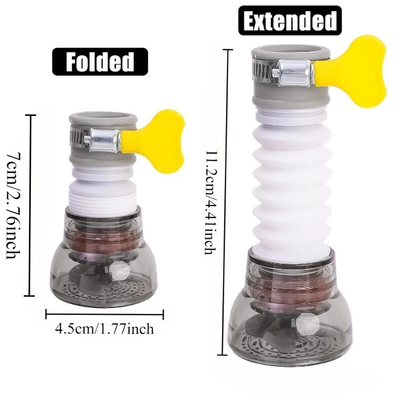 Universal 360 Degrees Rotatable Faucet Filter / Retractable Adjustable Flexible Tap Extender Kitchen Bathroom Accessories