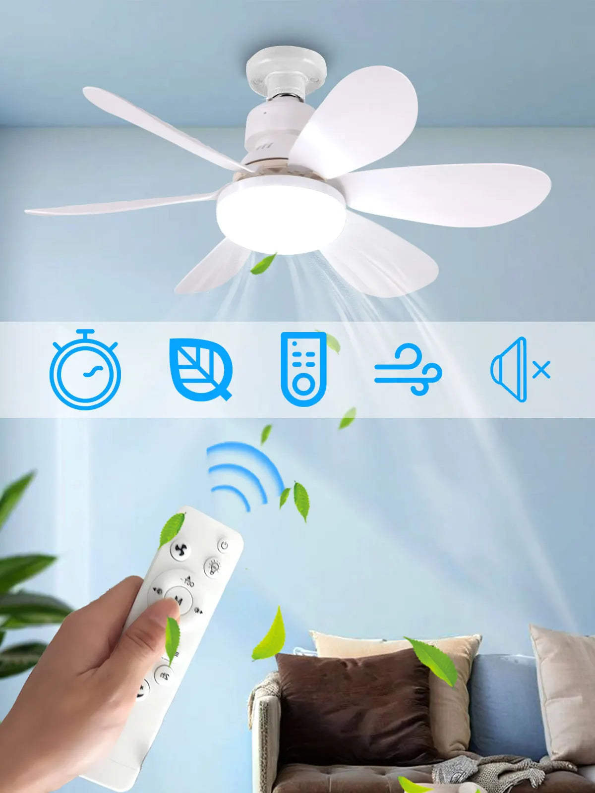 E27 with Remote LED 30W Ceiling Fan Light Dimming Function Suitable for Living Room Study and Home use 85-265V lamp