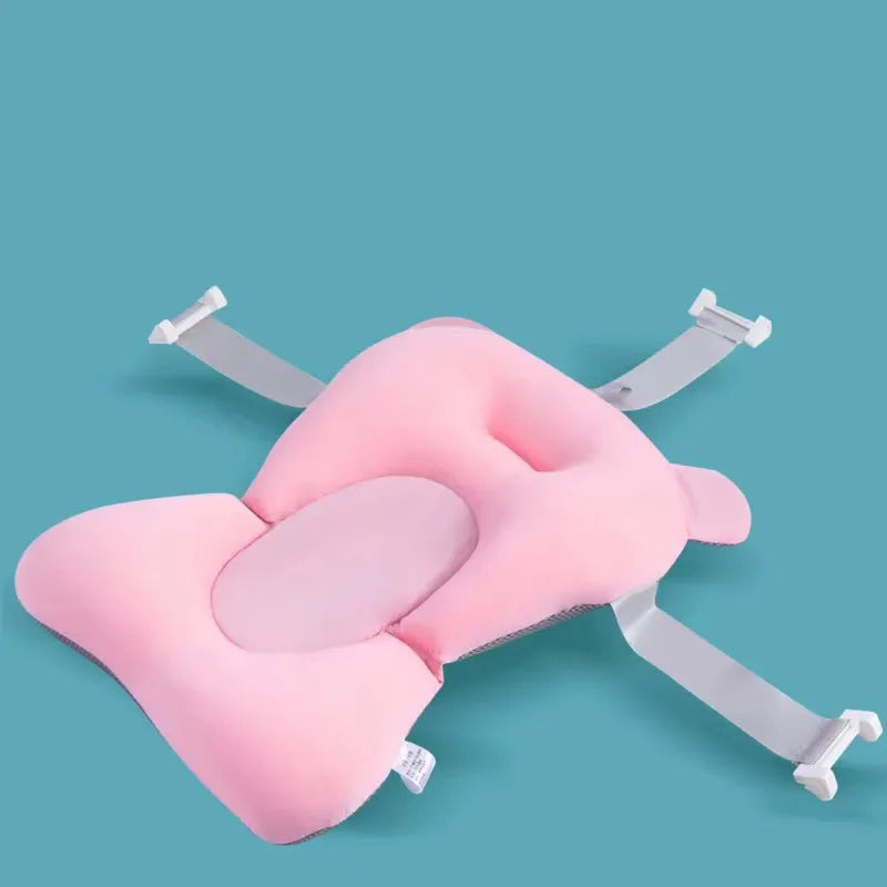 Baby Bath Seat Support Mat Foldable Bath Tub Pad & Chair Newborn Bathtub Pillow Infant Anti-Slip Soft Comfort Body Cushion
