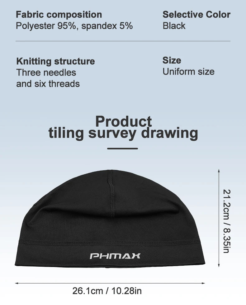 PHMAX High Quality Dark Headwear Bandana Cycling Sports Cold Cap Running Absorbent Breathable Hat Cycling Cap Thin Summer