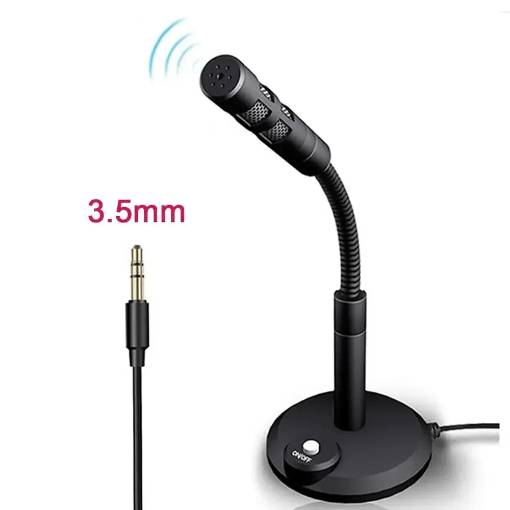 USB Desktop Microphone 3.5mm Omnidirectional PC Laptop Computer Mic for Computer Gaming Recording Chatting Singing Meeting