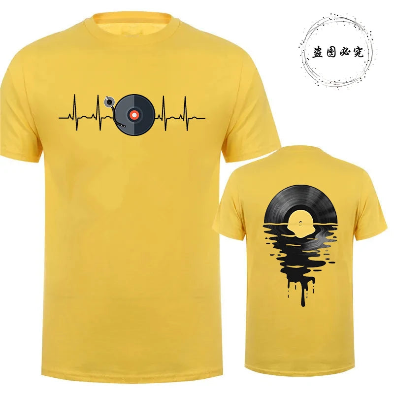 Phonograph Record Graphic Y2k Tops Fashion Music Lover Tee Shirts for Men Women DJ Music Gifts Funny T-Shirt for Men Clothing