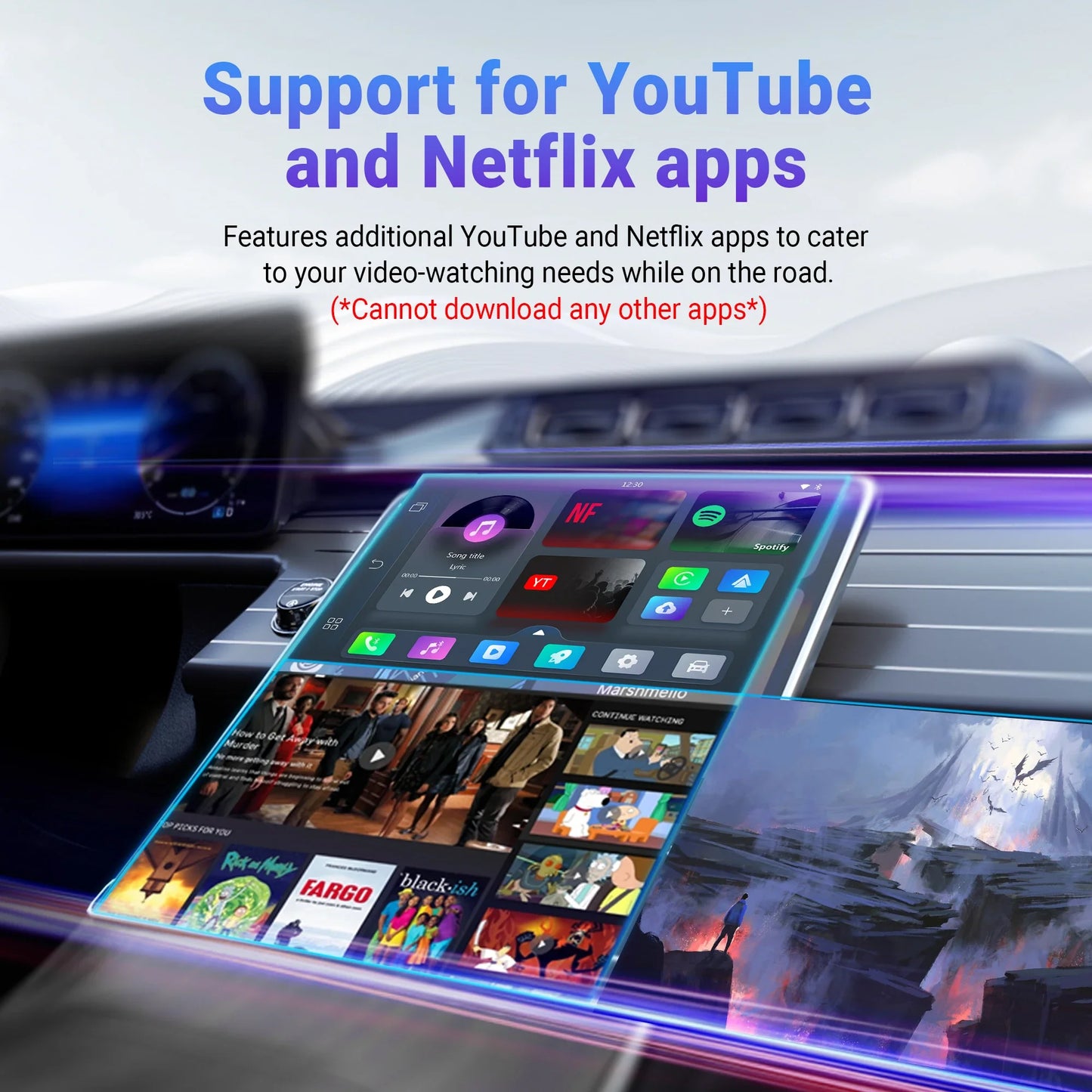 OTTOCAST Play2Video Pro Wireless CarPlay Android Auto Adapter for Youtube for Netflix for IP TV Car Accessories for Kia Toyota