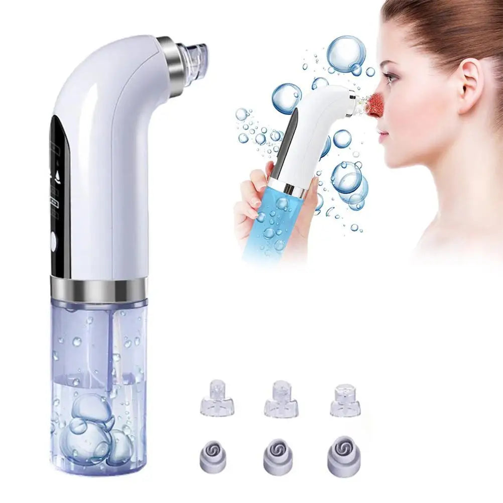 Electric Blackhead Vacuum Cleaner 6 Interchangeable Suction Tips Handheld ABS Blackhead Remover Pore Vacuum for Women for Home