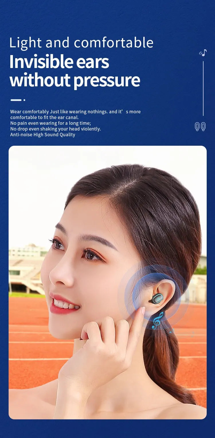 C1-1 Bluetooth Earphone Outdoor Sport Wireless Headset V5.1 With Charging Bin Display Touch Control Headphone Earbuds Waterproof