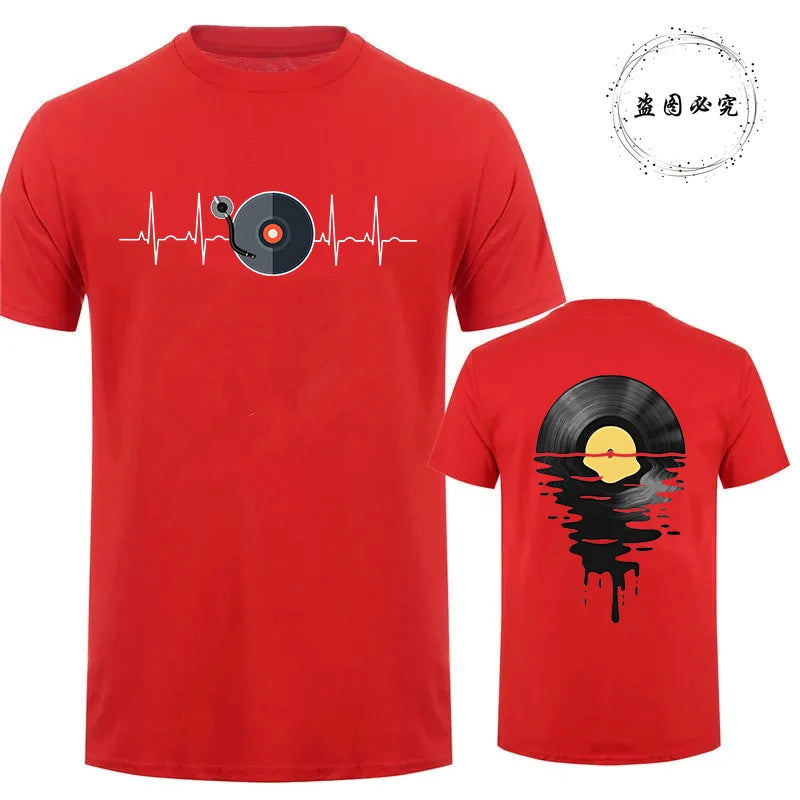 Phonograph Record Graphic Y2k Tops Fashion Music Lover Tee Shirts for Men Women DJ Music Gifts Funny T-Shirt for Men Clothing