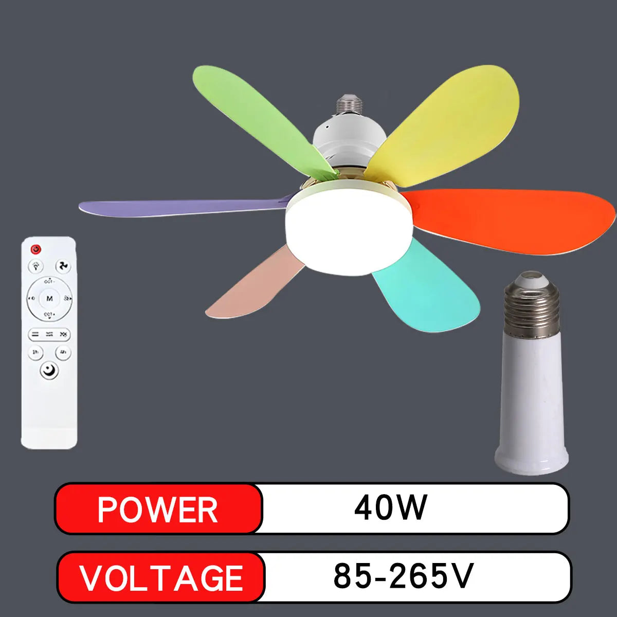 E27 with Remote LED 30W Ceiling Fan Light Dimming Function Suitable for Living Room Study and Home use 85-265V lamp