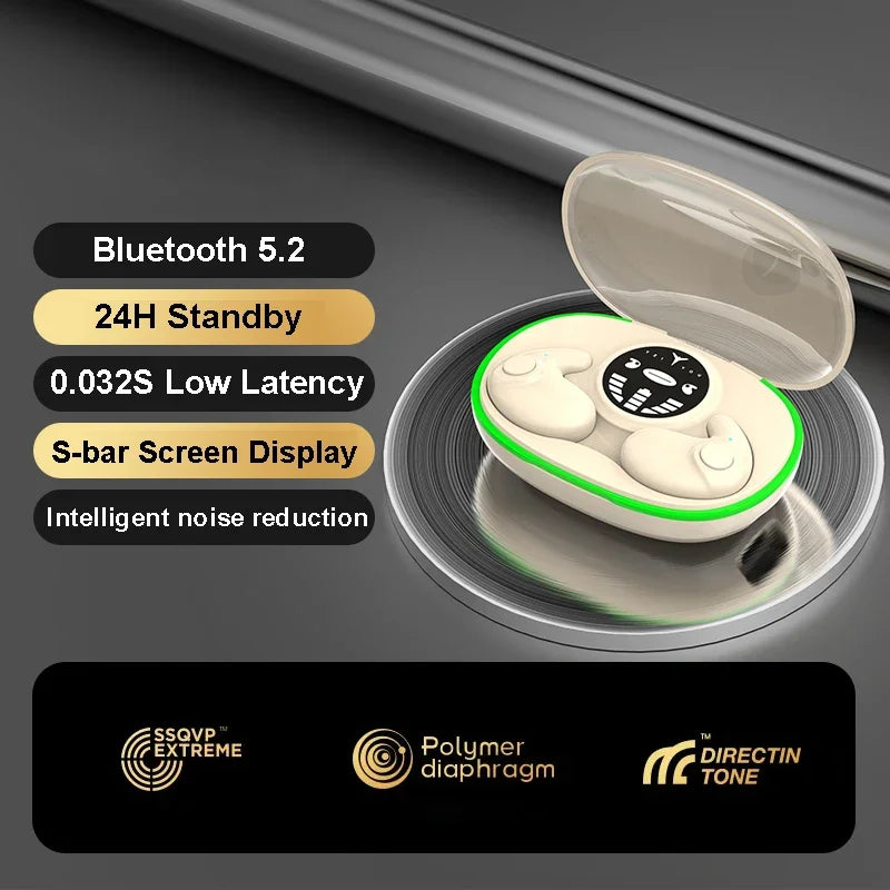 Invisible Sleep Earphones Wireless Bluetooth 5.3 Headphones IPX5 Waterproof Noise Reduction Earbuds Touch Control Headsets
