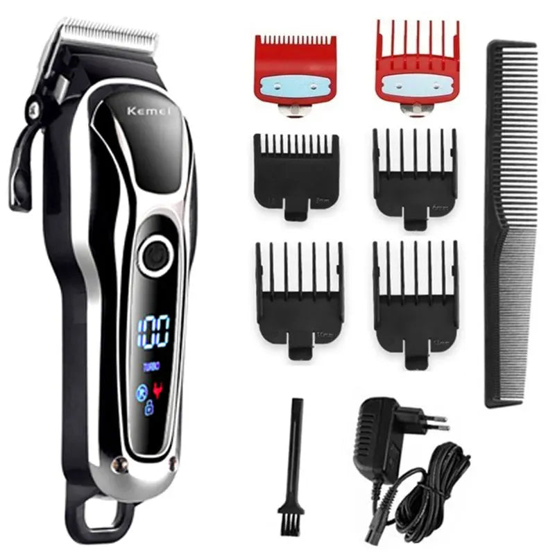 Kemei Barber Hair Clipper Professional Hair Trimmer For Men Electric Man Beard Hair Cutting Machine Haircut Cordless