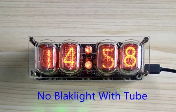 GHXAMP IN-12 Glow Tube 4-digit Clock Colorful LED Backlight DS3231 Nixie Clock IN-12B DC5V USB Electronic DIY