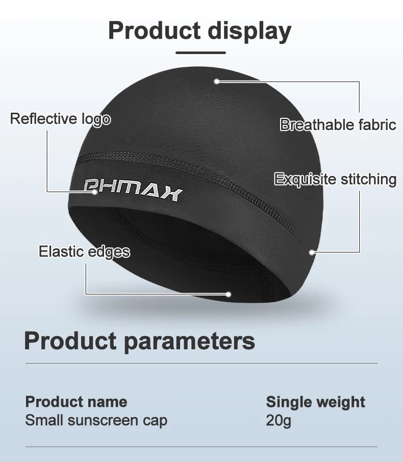 PHMAX High Quality Dark Headwear Bandana Cycling Sports Cold Cap Running Absorbent Breathable Hat Cycling Cap Thin Summer