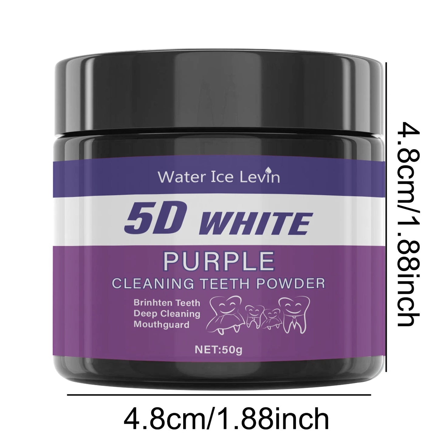 Purple Teeth Cleaning Powder - No Sulfuric Acid, Deep Cleansing and Polishing, Whitens Teeth Within 5 Days, Portable Daily Use and Travel