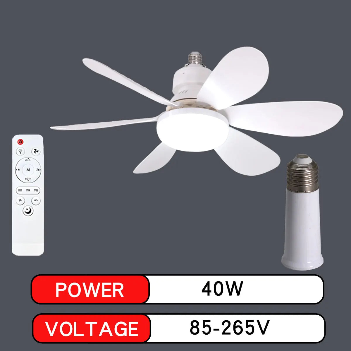 E27 with Remote LED 30W Ceiling Fan Light Dimming Function Suitable for Living Room Study and Home use 85-265V lamp