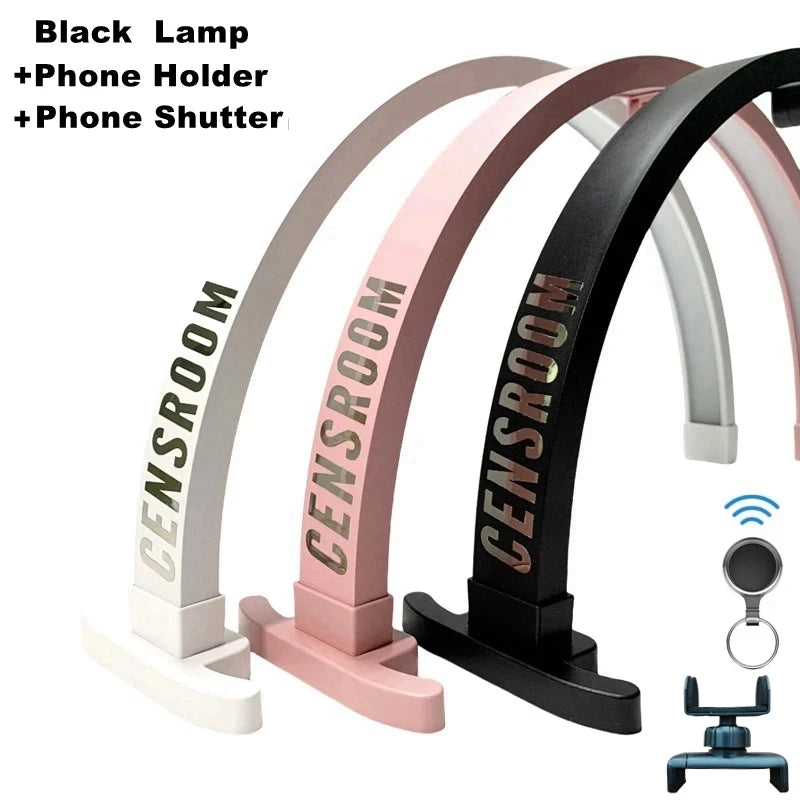 Half Moon Nail Table Lamp 56cm Foldable LED Crescent Manicure Desktop Light Arch Beauty Salon Fill Lighting