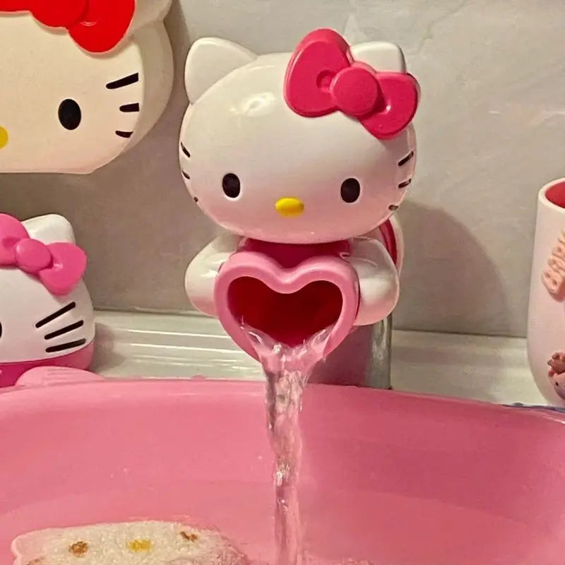 Hellokitty Baby Faucet Extender Anti-Splash Water Channeling Kitchen Bathroom Sink Switch Drainage Cartoon Design Home Supplies