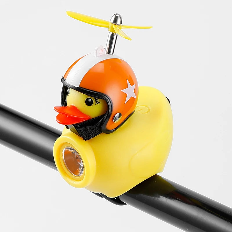 Kids Bike Light Night Riding Little Yellow Duck Children's Bell Horn Flashlight Bicycle Headlight for Cycling Bicycle Front Lamp