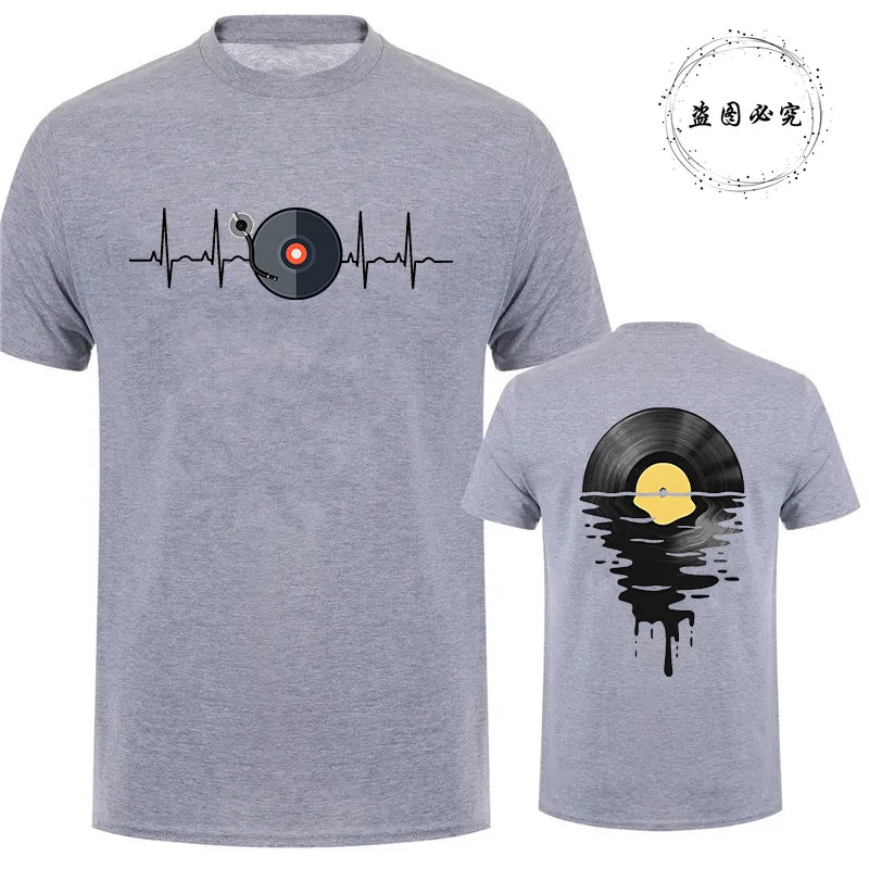 Phonograph Record Graphic Y2k Tops Fashion Music Lover Tee Shirts for Men Women DJ Music Gifts Funny T-Shirt for Men Clothing