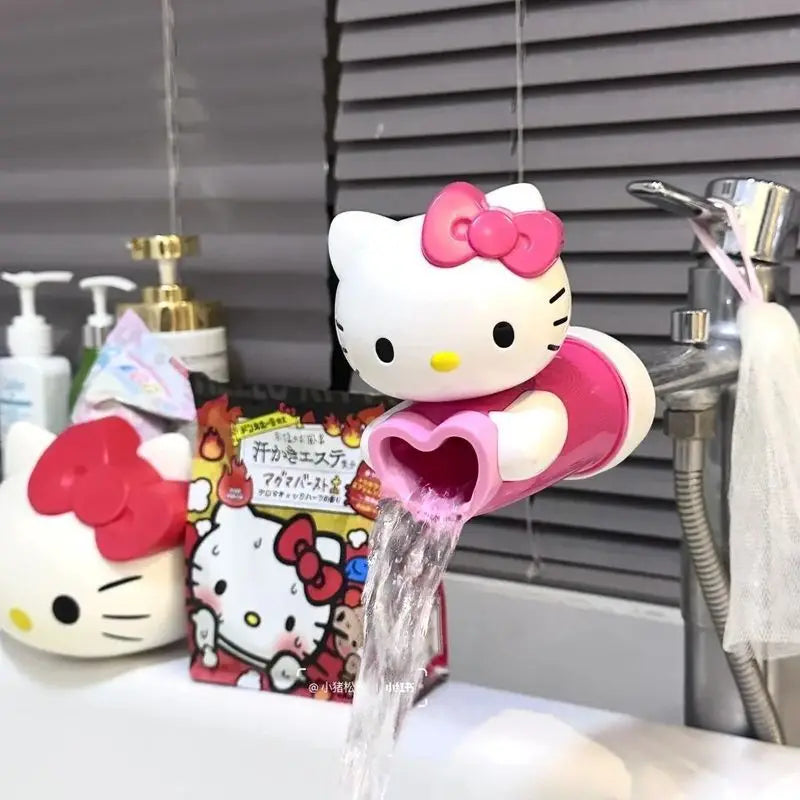 Hellokitty Baby Faucet Extender Anti-Splash Water Channeling Kitchen Bathroom Sink Switch Drainage Cartoon Design Home Supplies