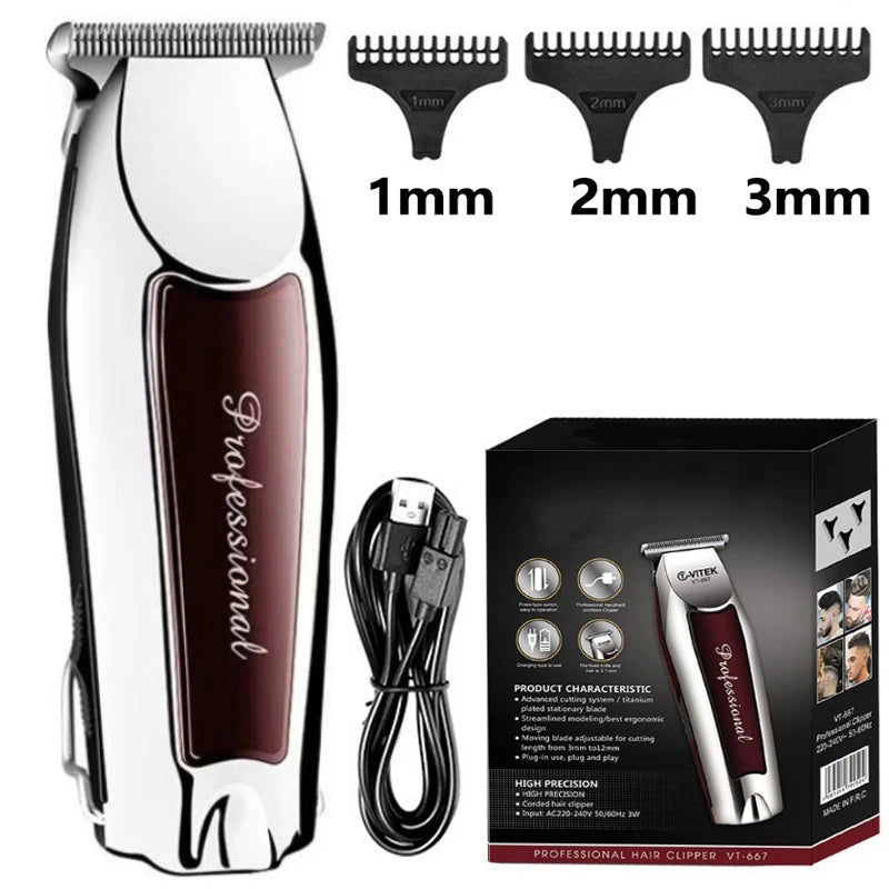 Rechargeable cordless hair trimmer for men grooming professional electric hair clipper beard hair cutting machine edge