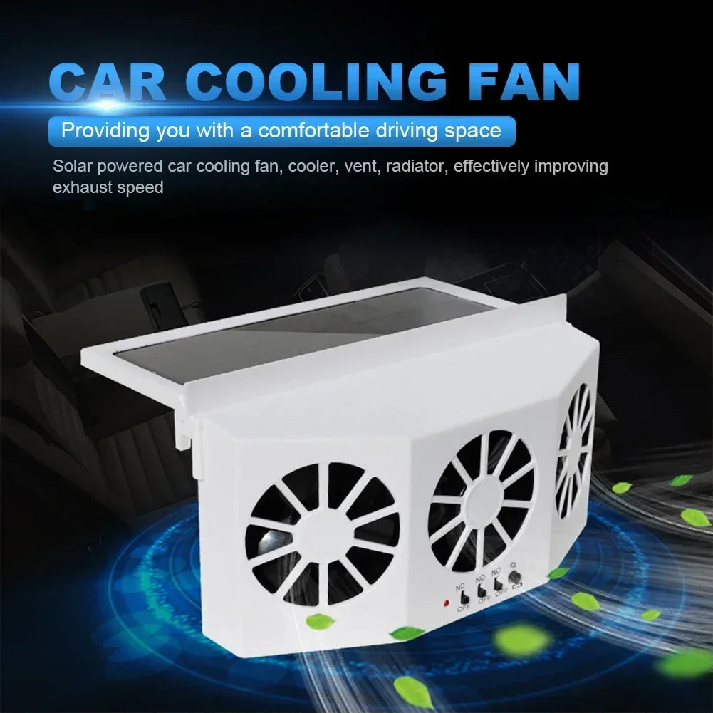 New Car Exhaust Fan USB Rechargeable/solar Air Circulation Cooling and Heat Dissipation High Wind Power 2/3 Head Ventilation Fan