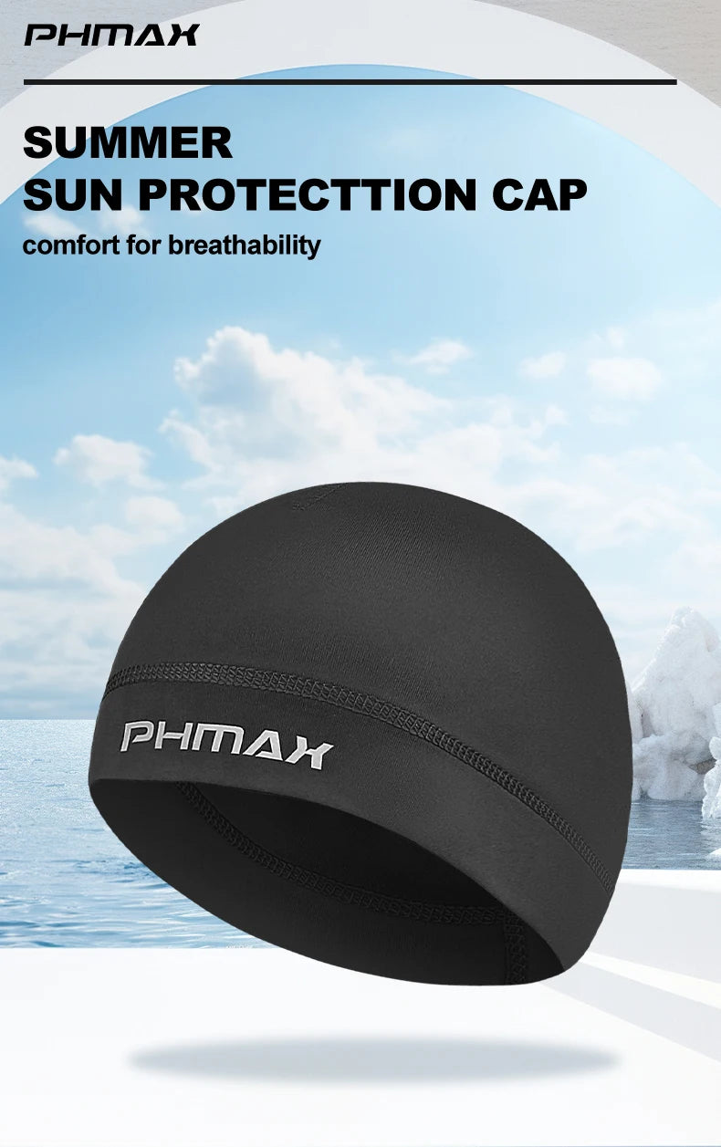 PHMAX High Quality Dark Headwear Bandana Cycling Sports Cold Cap Running Absorbent Breathable Hat Cycling Cap Thin Summer