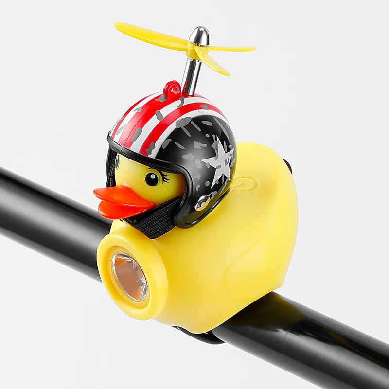 Kids Bike Light Night Riding Little Yellow Duck Children's Bell Horn Flashlight Bicycle Headlight for Cycling Bicycle Front Lamp