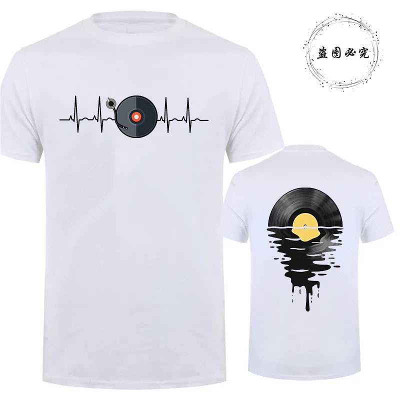 Phonograph Record Graphic Y2k Tops Fashion Music Lover Tee Shirts for Men Women DJ Music Gifts Funny T-Shirt for Men Clothing