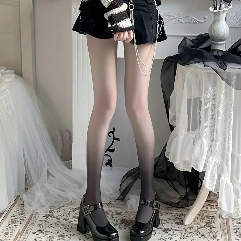 Summer Slim Fit Footed thin Pantyhose Women contrast color Lolita Stockings amp Hosiery Gradient Colour Sexy Stylish Cute tights