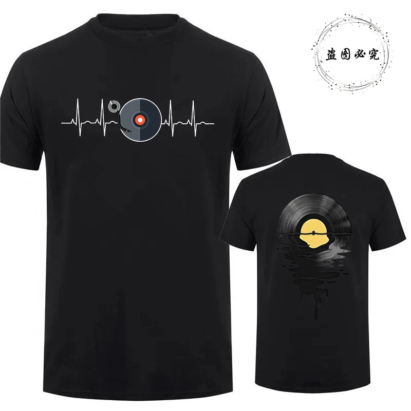 Phonograph Record Graphic Y2k Tops Fashion Music Lover Tee Shirts for Men Women DJ Music Gifts Funny T-Shirt for Men Clothing