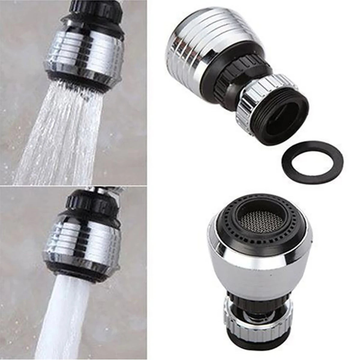 Kitchen Faucet Accessories ABS Material Faucet Extender 360° Rotating Swivel Splash-proof Faucet Adapter