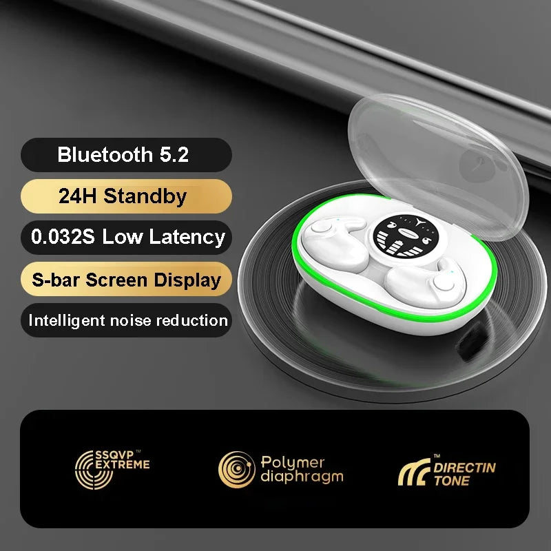 Invisible Sleep Earphones Wireless Bluetooth 5.3 Headphones IPX5 Waterproof Noise Reduction Earbuds Touch Control Headsets