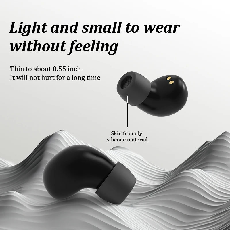 SK19 Bluetooth 5.3 Earphones Mini Invisible Headphones TWS Wireless Earbuds HIFI Stereo Noise Reduction Heasets with Microphones