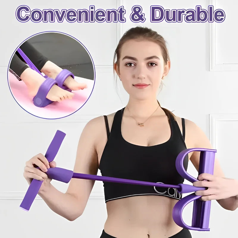 Four-tube pedal fitness tool, multi-functional home fitness equipment, yoga abdominal strengthening elastic band, tension rope