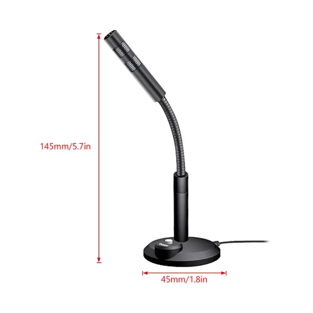 USB Desktop Microphone 3.5mm Omnidirectional PC Laptop Computer Mic for Computer Gaming Recording Chatting Singing Meeting