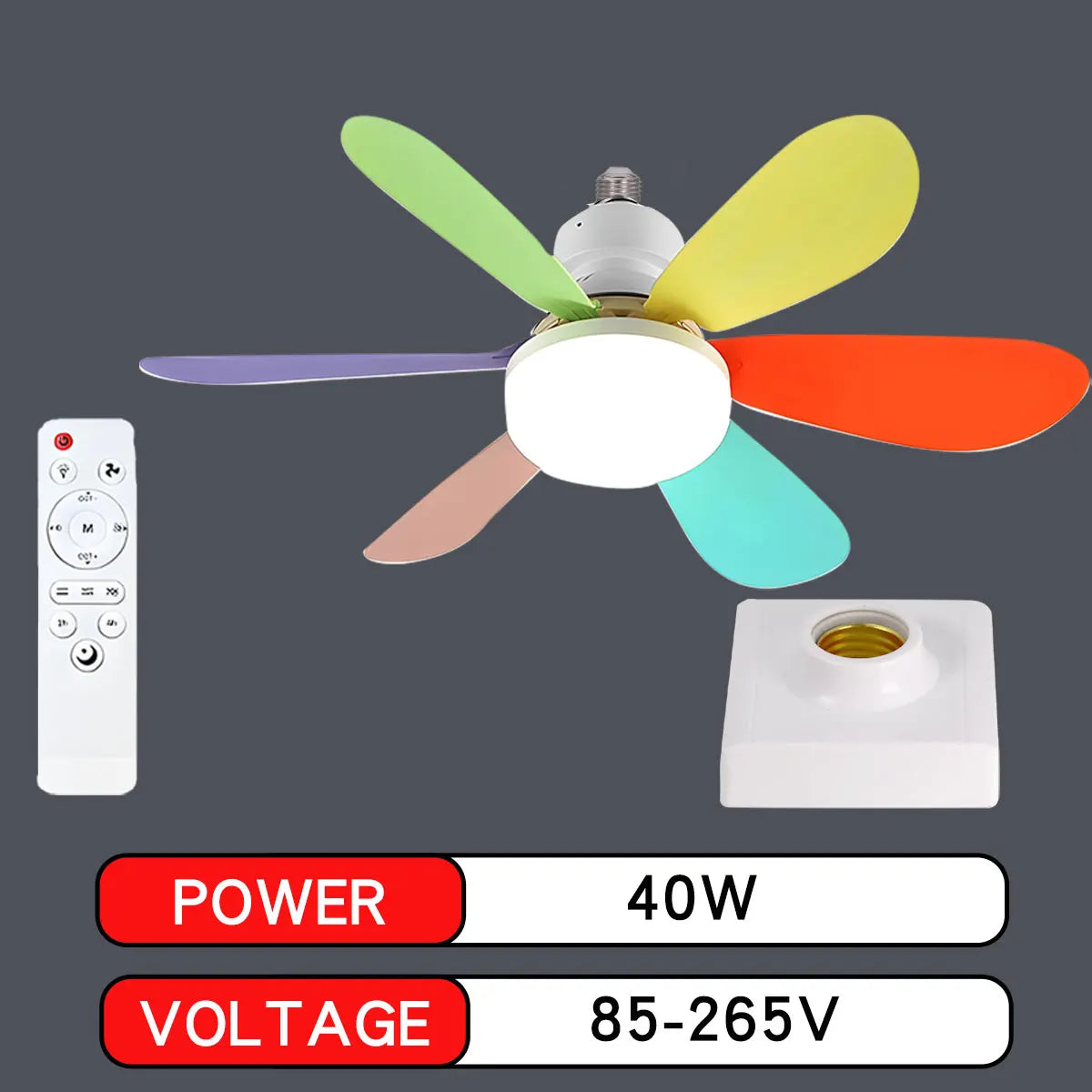 E27 with Remote LED 30W Ceiling Fan Light Dimming Function Suitable for Living Room Study and Home use 85-265V lamp