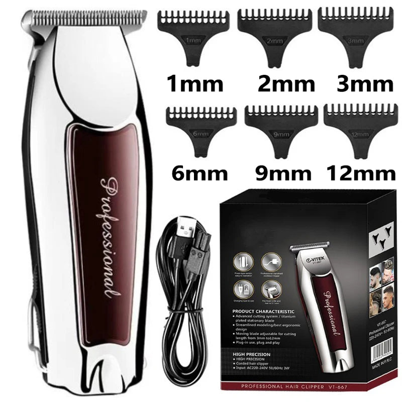 Rechargeable cordless hair trimmer for men grooming professional electric hair clipper beard hair cutting machine edge