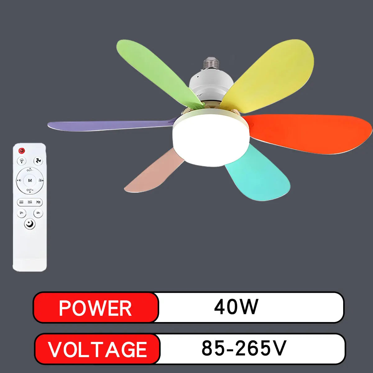 E27 with Remote LED 30W Ceiling Fan Light Dimming Function Suitable for Living Room Study and Home use 85-265V lamp