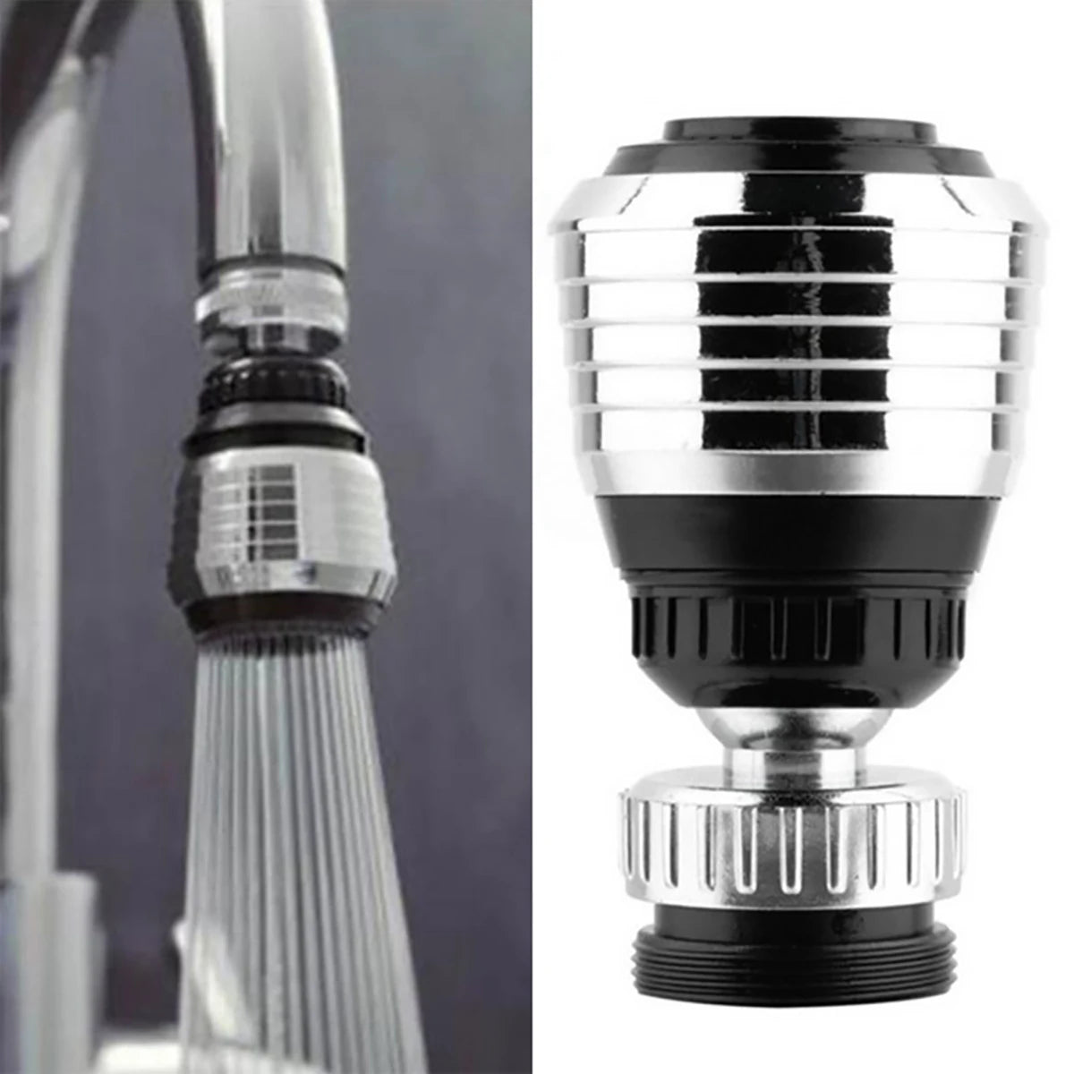 Kitchen Faucet Accessories ABS Material Faucet Extender 360° Rotating Swivel Splash-proof Faucet Adapter
