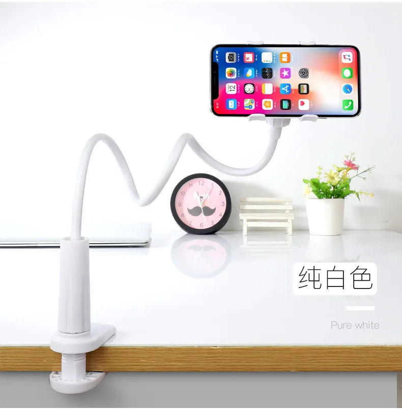 Lazy Bedside DesktopMobile Phone Clamp Bracket Flexible Long Arm Gooseneck Lazy Person Bracket With Handle Overhead Live Bracket