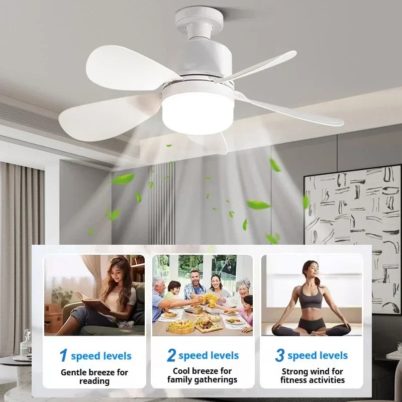 16 Inch 2-in-1 Ceiling Fan with Light Remote Control Fan Lights Dimmable E27 Socket Bedroom Living Room Kitchen Office Bathroom