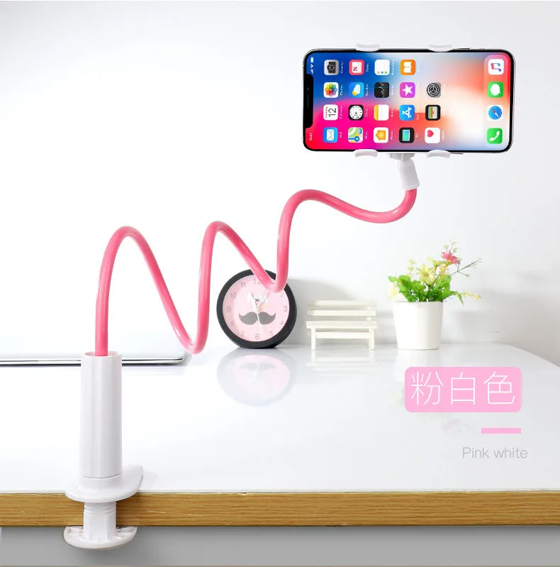 Lazy Bedside DesktopMobile Phone Clamp Bracket Flexible Long Arm Gooseneck Lazy Person Bracket With Handle Overhead Live Bracket