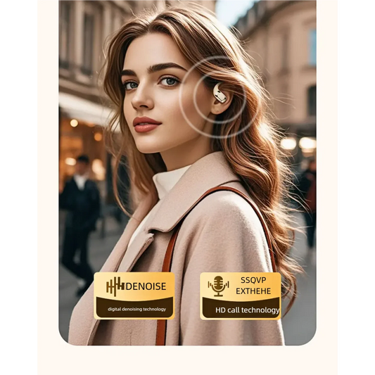 Hook-style Wireless Bluetooth Earbuds with Smart Digital Display Open-Ear Design for Sound Transmission Non-In-Ear Running Sport