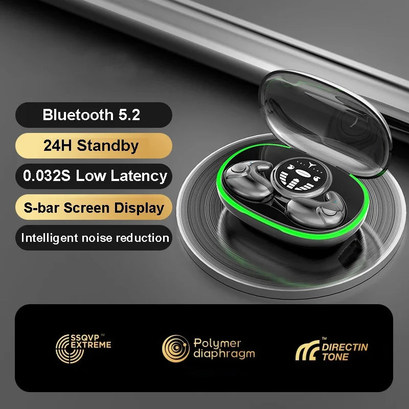 Invisible Sleep Earphones Wireless Bluetooth 5.3 Headphones IPX5 Waterproof Noise Reduction Earbuds Touch Control Headsets