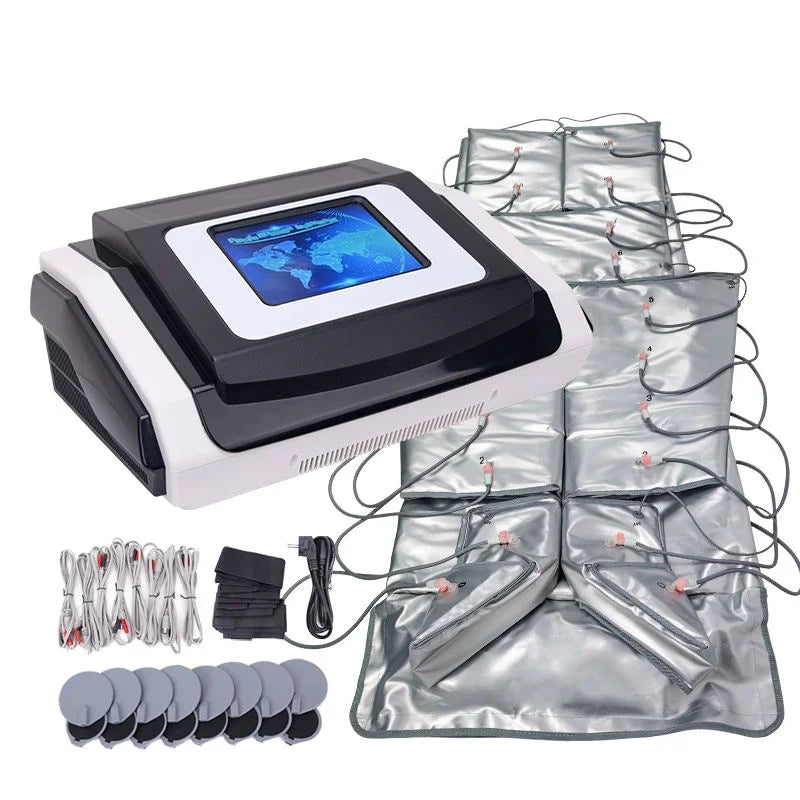 Portable 3-in-1 EMS Air Pressure Massager Lymphatic Drainage Therapy Body Slimming Machine for Health & Fitness