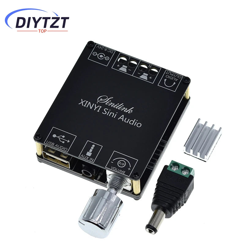 2*50W Bluetooth 5.0 Power Amplifier Class D Audio 10W~100W HiFi Stereo Wireless Music Player Mini USB Sound Card App Digital AMP