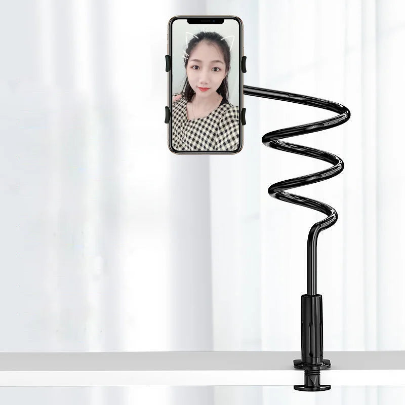 Lazy Bedside DesktopMobile Phone Clamp Bracket Flexible Long Arm Gooseneck Lazy Person Bracket With Handle Overhead Live Bracket