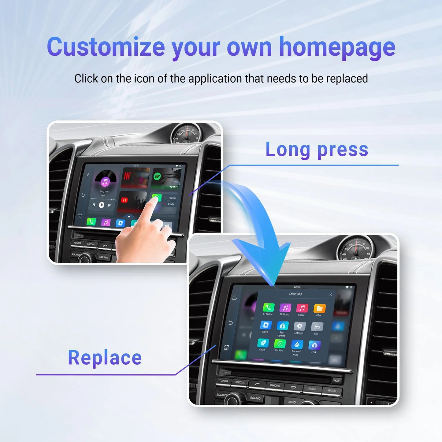 OTTOCAST Play2Video Pro Wireless CarPlay Android Auto Adapter for Youtube for Netflix for IP TV Car Accessories for Kia Toyota
