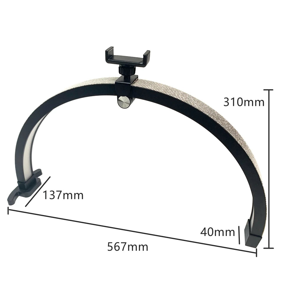 Half Moon Nail Table Lamp 56cm Foldable LED Crescent Manicure Desktop Light Arch Beauty Salon Fill Lighting