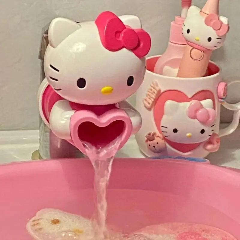 Hellokitty Baby Faucet Extender Anti-Splash Water Channeling Kitchen Bathroom Sink Switch Drainage Cartoon Design Home Supplies